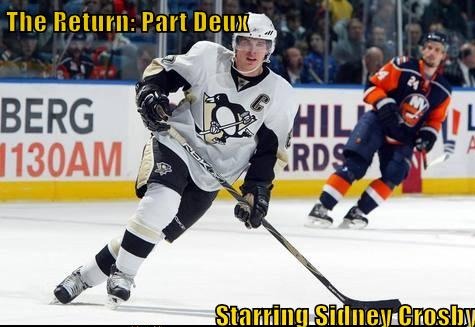 Sidney Crosby, Starring in: “The Return: Part Deux”